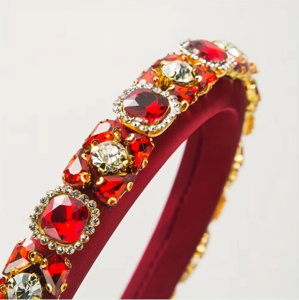 Rhinestone Headband, Red  NEW